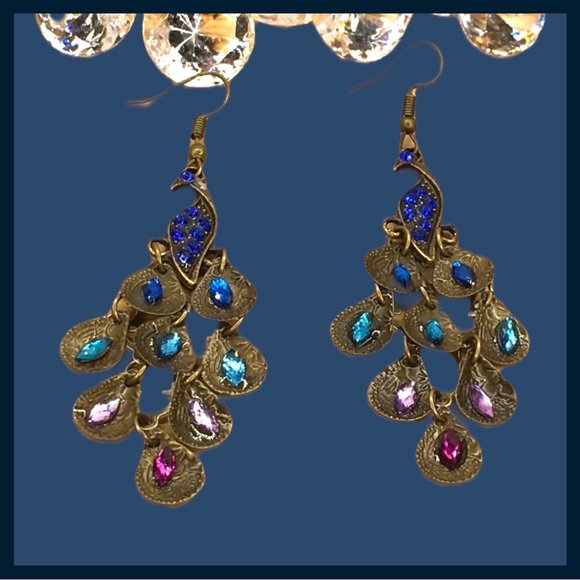Peacock Earrings ( Lightweight ) - Picture 2 of 11